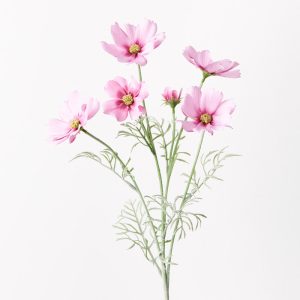 Cosmos Spray Pink Mauve 62cml  Brighten up your interior space with this spring-blooming faux Cosmos in pink mauve. Unbelievably realistic with their fresh touch you wouldn’t even think they’re faux! Style this artificial stem simply in a beautiful bunch on their own or create an arrangement from Floral Interiors huge variety of artificial flowers for impact. With minimal maintenance this faux stem can offer lasting beauty, keep out of direct sunlight.