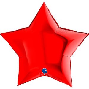 90cm Star Red Plain Foil #G36208R - Each (Unpkgd.)