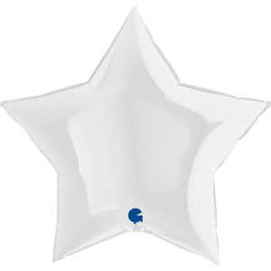 90cm Star White Plain Foil #G36218WH - Each (Unpkgd.)