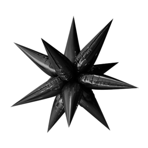 65cm Shape Foil Starburst Black Air inflation only.