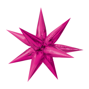 65cm Starburst Hot Pink Foil Balloon Air Fill ONLY #H0591 - Each (Pkgd.)  Air inflation only.