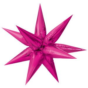 100cm Starburst Hot Pink Foil Balloon Air Fill ONLY #H0603 - Each (Pkgd.) Air inflation only.