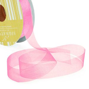 Ribbon Organza Hot Pink Cut Edge 25mm x 100m #KC210025100HP - Each This cut edge organza ribbon is a great value option for hamper baskets and flower bouquets. Create a soft and subtle look when used.
