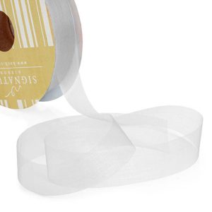 Ribbon Organza Silver Cut Edge 25mm x 100m #KC210025100SI - Each This cut edge organza ribbon is a great value option for hamper baskets and flower bouquets. Create a soft and subtle look when used.
