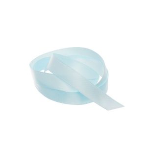 Ribbon Satin Baby Blue Deluxe Double Faced 10mm x 25m #KC211025BB - Each This 10mm wide double face satin ribbon in Baby Blue has a smooth, silky and shiny surface on both sides, and it is made from a high-quality polyester material giving it a luxurious appearance. The ribbon is durable and can withstand wear and tear without fraying easily. Perfect for gift wrapping and packaging to add a touch of elegance and sophistication to presents and gift boxes, it can be used in fashion design to embellish garments, as a trim on dresses or hats, or as a decorative element on shoes or handbags as well being used in floral arrangements, wedding decorations, and other event decor to add a pop of color and texture to the design.