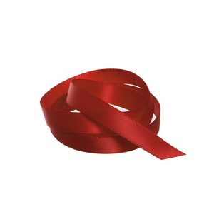 Ribbon Satin Rogue Red Deluxe Double Faced 10mm x 25m #KC211025RE - Each This 10mm wide double face satin ribbon in Rouge Red has a smooth, silky and shiny surface on both sides, and it is made from a high-quality polyester material giving it a luxurious appearance. The ribbon is durable and can withstand wear and tear without fraying easily. Perfect for gift wrapping and packaging to add a touch of elegance and sophistication to presents and gift boxes, it can be used in fashion design to embellish garments, as a trim on dresses or hats, or as a decorative element on shoes or handbags as well being used in floral arrangements, wedding decorations, and other event decor to add a pop of color and texture to the design.