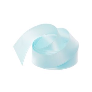 Ribbon Satin Baby Blue Deluxe Double Faced 25mm x 25m #KC212525BB - Each Use this ribbon for special bouquets for weddings and events or floral bouquet creations in general. Create a luxurious and rich look with this glossy and reversible double face satin ribbon made from high-quality polyester material. The ribbon is durable and can withstand wear and tear without fraying easily. Not only perfect for floral bouqets but also for gift wrapping and packaging to add a touch of elegance and sophistication to presents and gift boxes, it can be used in fashion design to embellish garments or hats or as a sash, as well being used for wedding decorations, and other event decor to add a pop of color and texture to the design.