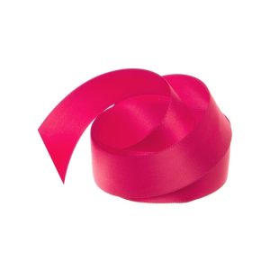 Ribbon Satin Hot Pink Deluxe Double Faced 25mm x 25m #KC212525HP - Each Use this ribbon for special bouquets for weddings and events or floral bouquet creations in general. Create a luxurious and rich look with this glossy and reversible double face satin ribbon made from high-quality polyester material. The ribbon is durable and can withstand wear and tear without fraying easily. Not only perfect for floral bouqets but also for gift wrapping and packaging to add a touch of elegance and sophistication to presents and gift boxes, it can be used in fashion design to embellish garments or hats or as a sash, as well being used for wedding decorations, and other event decor to add a pop of color and texture to the design.