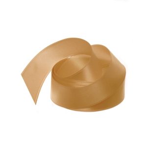 Ribbon Satin New Gold Deluxe Double Faced 25mm x 25m #KC212525NGO - Each Use this ribbon for special bouquets for weddings and events or floral bouquet creations in general. Create a luxurious and rich look with this glossy and reversible double face satin ribbon made from high-quality polyester material. The ribbon is durable and can withstand wear and tear without fraying easily. Not only perfect for floral bouqets but also for gift wrapping and packaging to add a touch of elegance and sophistication to presents and gift boxes, it can be used in fashion design to embellish garments or hats or as a sash, as well being used for wedding decorations, and other event decor to add a pop of color and texture to the design.