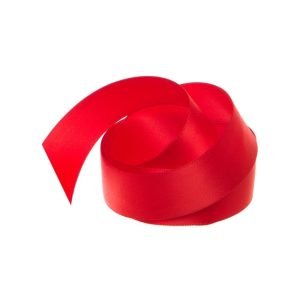 Ribbon Satin Red Deluxe Double Faced 25mm x 25m #KC212525RD - Each Use this ribbon for special bouquets for weddings and events or floral bouquet creations in general. Create a luxurious and rich look with this glossy and reversible double face satin ribbon made from high-quality polyester material. The ribbon is durable and can withstand wear and tear without fraying easily. Not only perfect for floral bouqets but also for gift wrapping and packaging to add a touch of elegance and sophistication to presents and gift boxes, it can be used in fashion design to embellish garments or hats or as a sash, as well being used for wedding decorations, and other event decor to add a pop of color and texture to the design.
