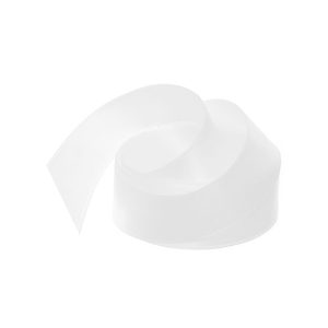 Ribbon Satin White Deluxe Double Faced 25mm x 25m #KC212525WH - Each Use this ribbon for special bouquets for weddings and events or floral bouquet creations in general. Create a luxurious and rich look with this glossy and reversible double face satin ribbon made from high-quality polyester material. The ribbon is durable and can withstand wear and tear without fraying easily. Not only perfect for floral bouqets but also for gift wrapping and packaging to add a touch of elegance and sophistication to presents and gift boxes, it can be used in fashion design to embellish garments or hats or as a sash, as well being used for wedding decorations, and other event decor to add a pop of color and texture to the design.