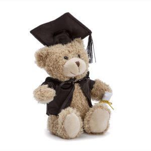 Soft Toy Teddy Graduation Bear Smarty Pants Light Brown 20cm #KC48138 - Each   Graduate with the Smarty Pants Graduation Teddy Bear, who wears a cape, cap and holds a scroll to mark the special occasion. Made from quality low pile fur.