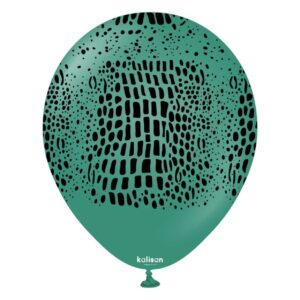 30cm Round Sage Safari Crocodile with Black Print Kalisan Latex Balloons #21257883 - Pack of 25