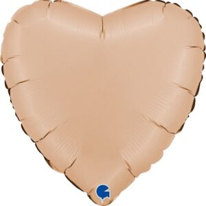 45cm Heart Satin Nude Foil Balloon #30180000SNUP - Each (Pkgd.) Foil Balloon, Self-Sealing Valve