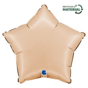46cm Star Satin Nude Plain Foil Balloon #30192000SNUP - Each (Pkgd.) Foil Balloon, Self-Sealing Valve