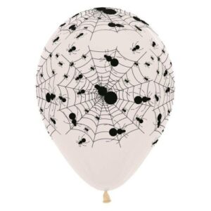 30cm Round Spider Clear Sempertex Latex #30222182 - Pack of 50 All over print, Clear latex with black print!