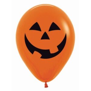 30cm Round Orange Pumpkin Sempertex Latex #30222217 - Pack of 50 2 Sided Print, Orange Latex Black Ink!