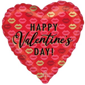 45cm Valentine Kisses Heart Foil Balloon #4046368 - Each (Pkgd.)