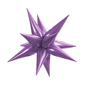 65cm Starburst Lavender Foil Balloon Air Fill ONLY #H0584 - Each (Pkgd.) Air inflation only.