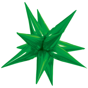 65cm Starburst Green Foil Balloon Air Fill ONLY #H0588 - Each (Pkgd.) Air inflation only.